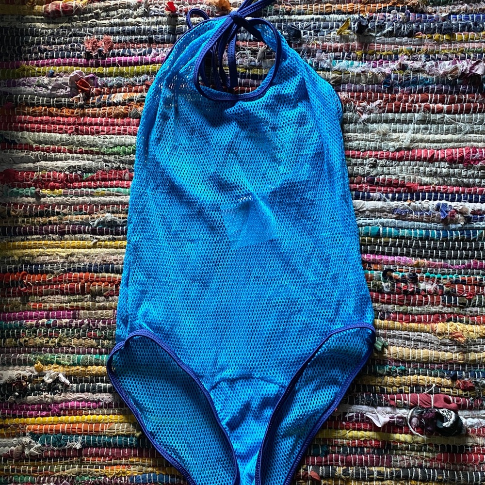 American Apparel Mesh Halter Bodysuit